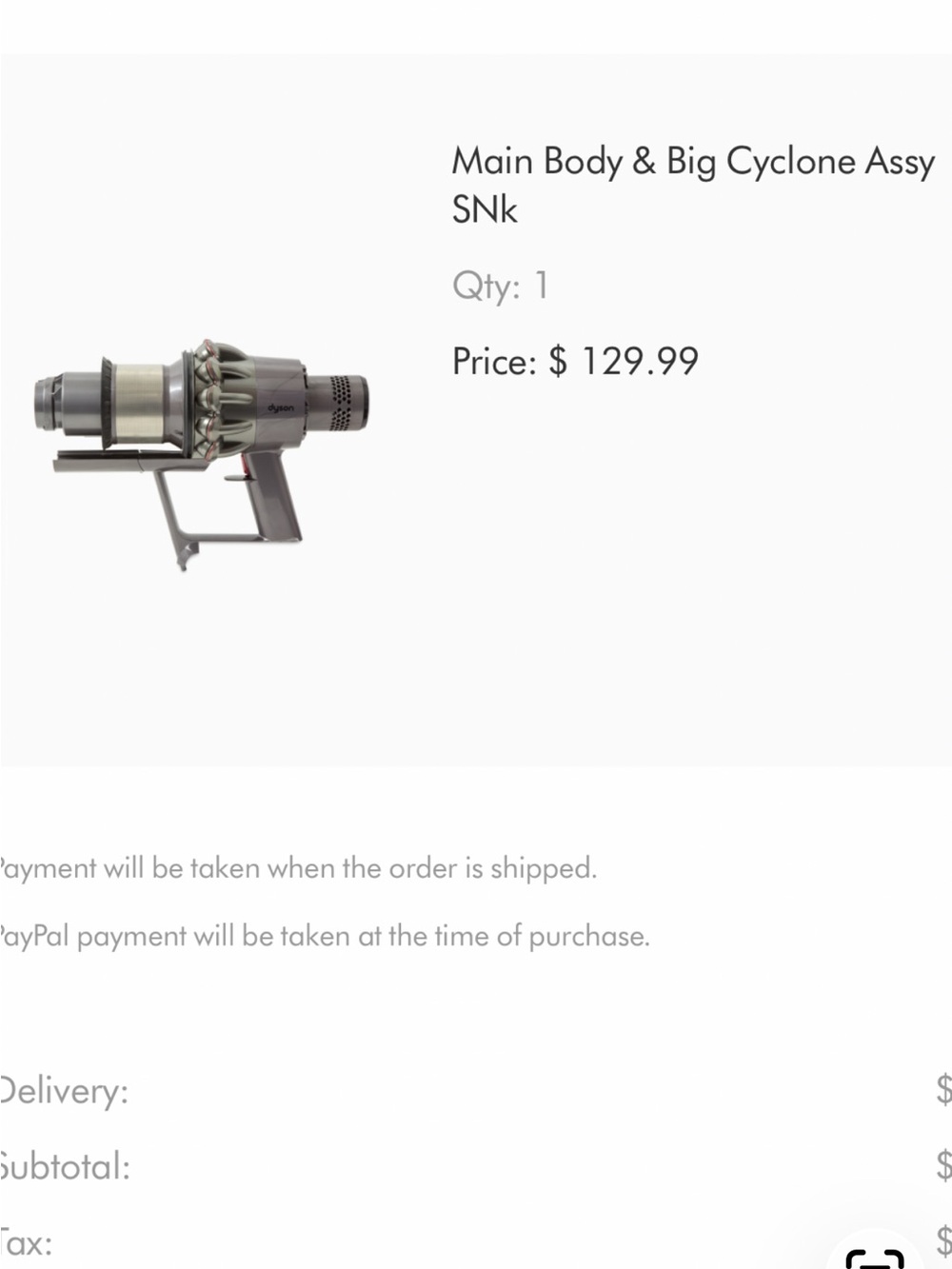 New:Dyson  Main Body Vacuum Module